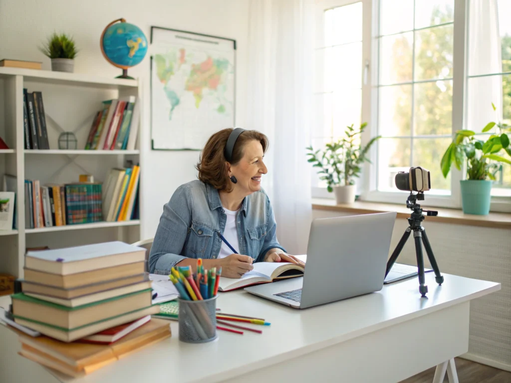 Person im Beratungsgespräch per Video am Laptop
